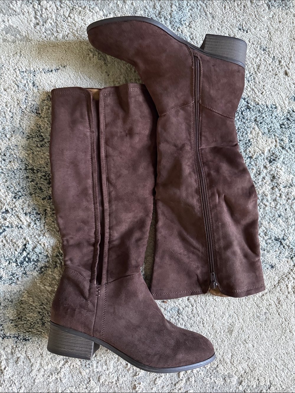 Target Dark Brown below-the-Knee Suede Boots